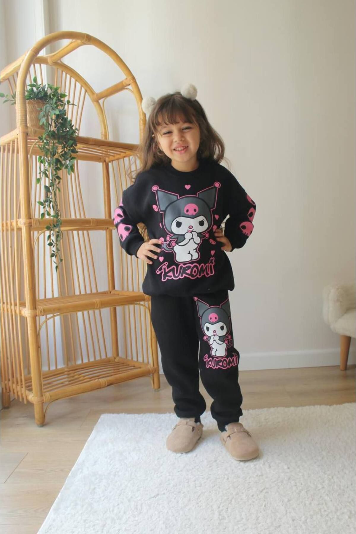 Kuromi Kalpli Organik Pamuklu Kız Çocuk Eşofman Takımı