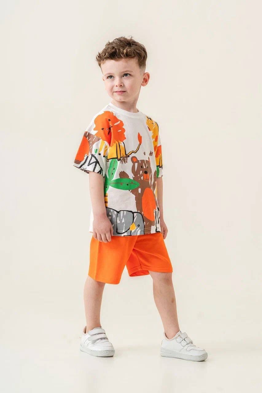 ERKEK ÇOCUK BASKILI ŞORTLU TAKIM