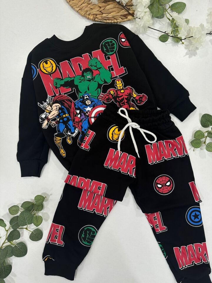 ERKEK ÇOCUK MARVEL BASKILI EŞOFMAN TAKIMI