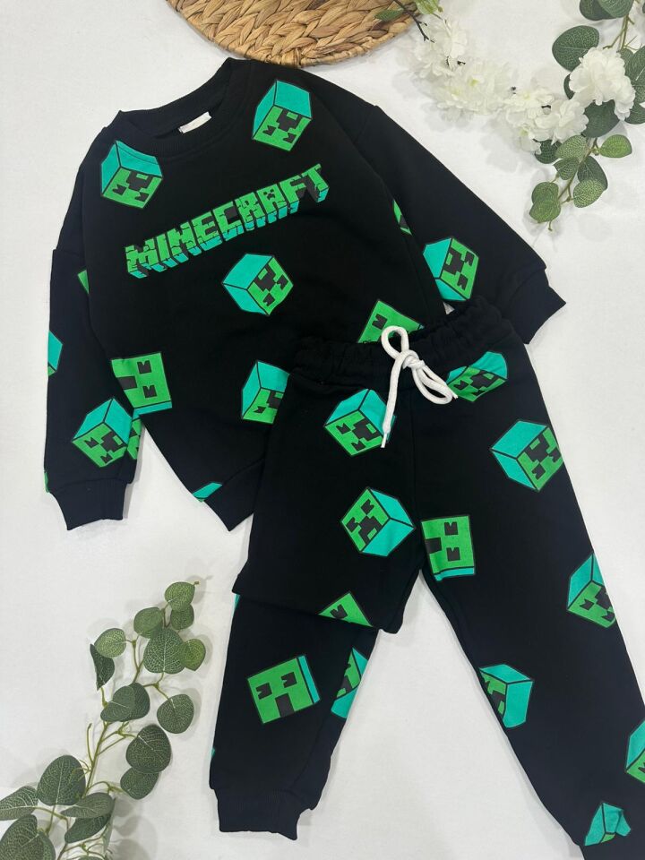 ERKEK ÇOCUK MINICRAFT BASKILI EŞOFMAN TAKIMI