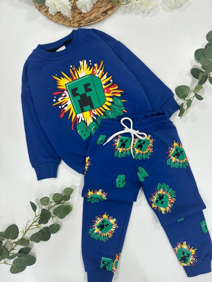 ERKEK ÇOCUK MINICRAFT BASKILI EŞOFMAN TAKIMI