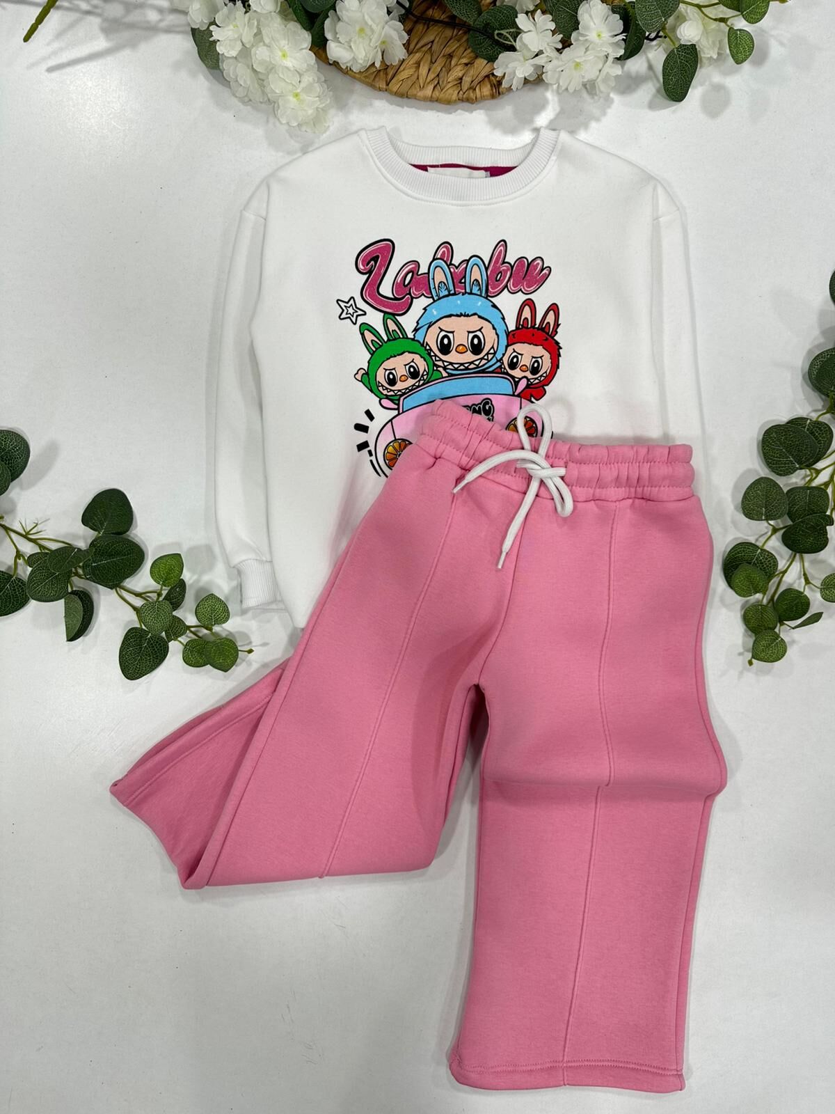 KIZ ÇOCUK 3 İP ŞARDONLU EŞOFMAN TAKIMI