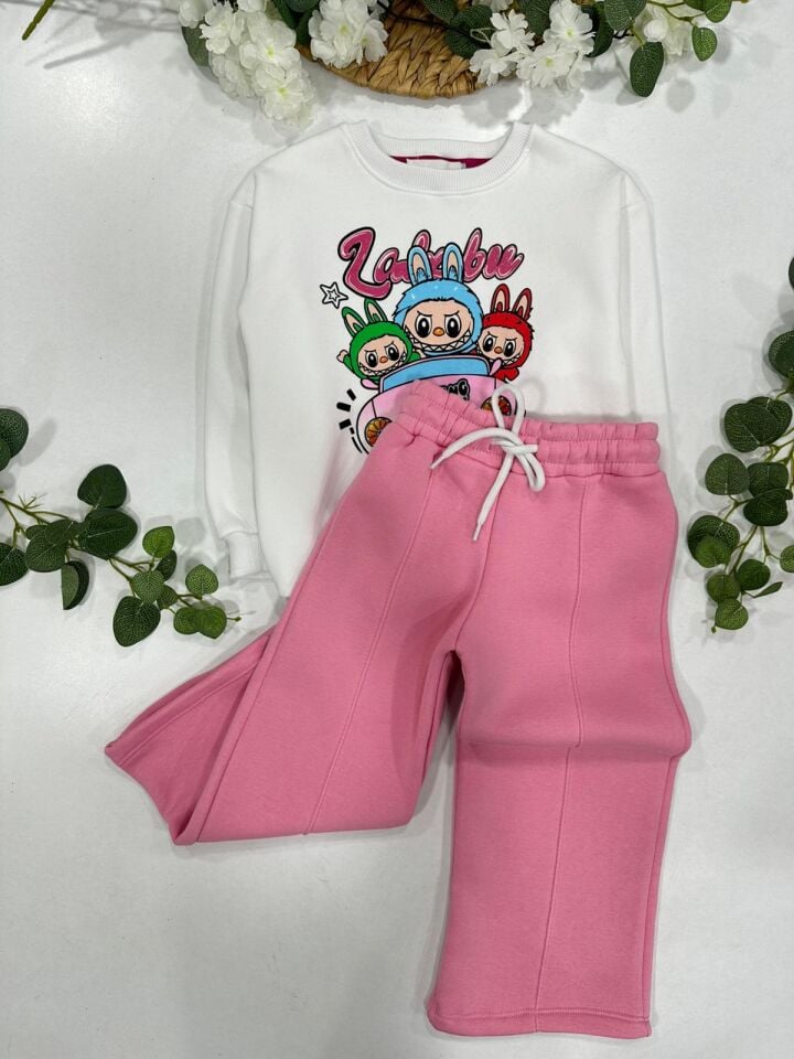 KIZ ÇOCUK 3 İP ŞARDONLU EŞOFMAN TAKIMI