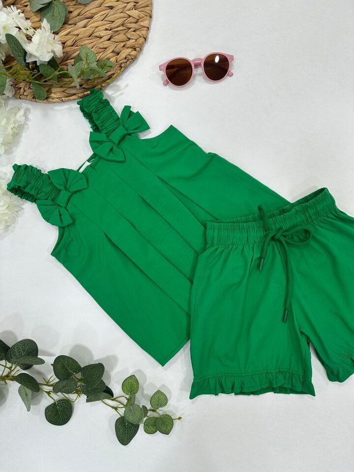 KIZ ÇOCUK ASKILI ŞORTLU TAKIM