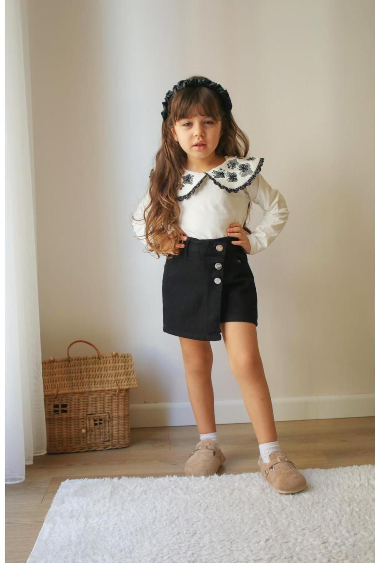 KIZ ÇOCUK KOT ŞORTLU TAKIM