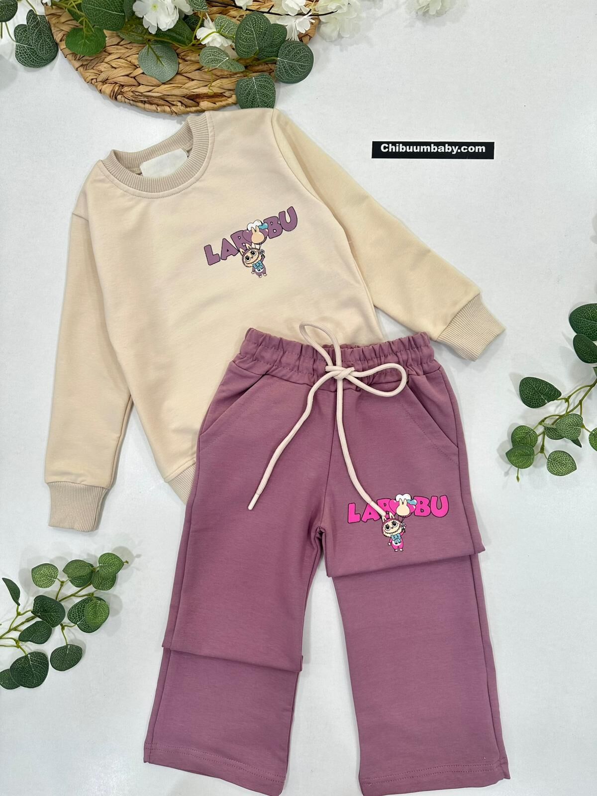 KIZ ÇOCUK LABUBU BASKILI EŞOFMAN TAKIMI