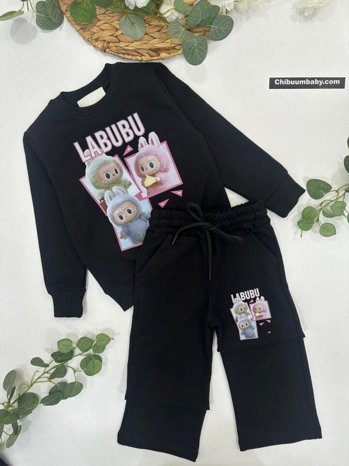 KIZ ÇOCUK LABUBU BASKILI EŞOFMAN TAKIMI