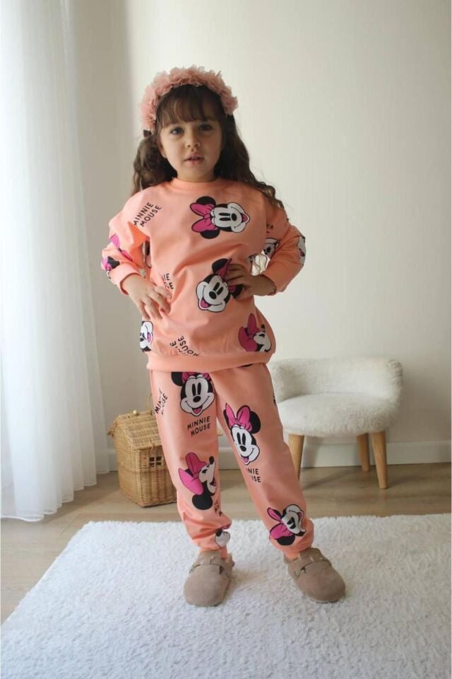 KIZ ÇOCUK MİNNİE BASKILI EŞOFMAN TAKIMI