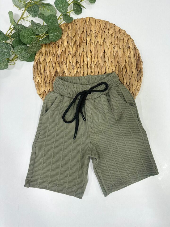 ERKEK ÇOCUK DOKULU ŞORTLU TAKIM