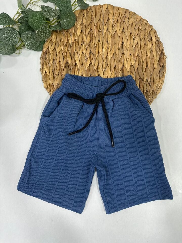 ERKEK ÇOCUK DOKULU ŞORTLU TAKIM