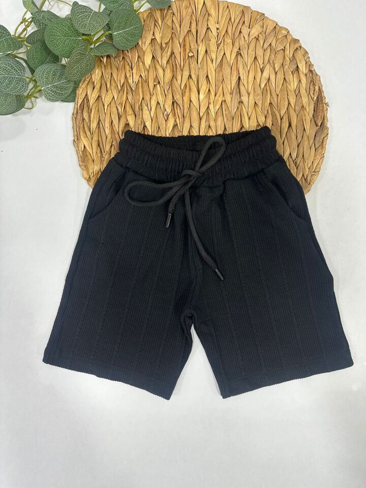 ERKEK ÇOCUK DOKULU ŞORTLU TAKIM