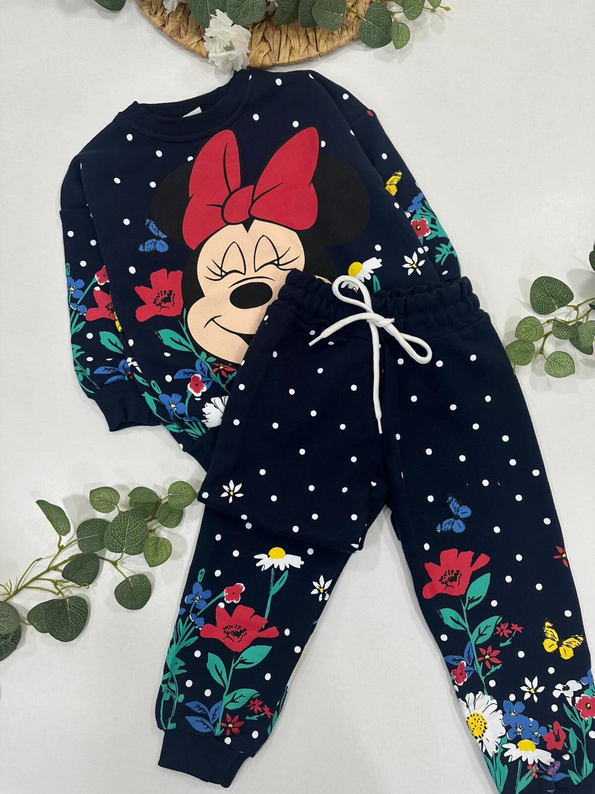 KIZ ÇOCUK RENKLİ  MINNIE BASKILI EŞOFMAN TAKIMI