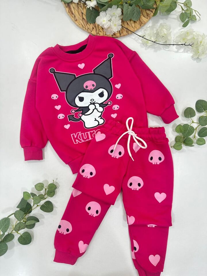 KIZ ÇOCUK RENKLİ EŞOFMAN TAKIMI