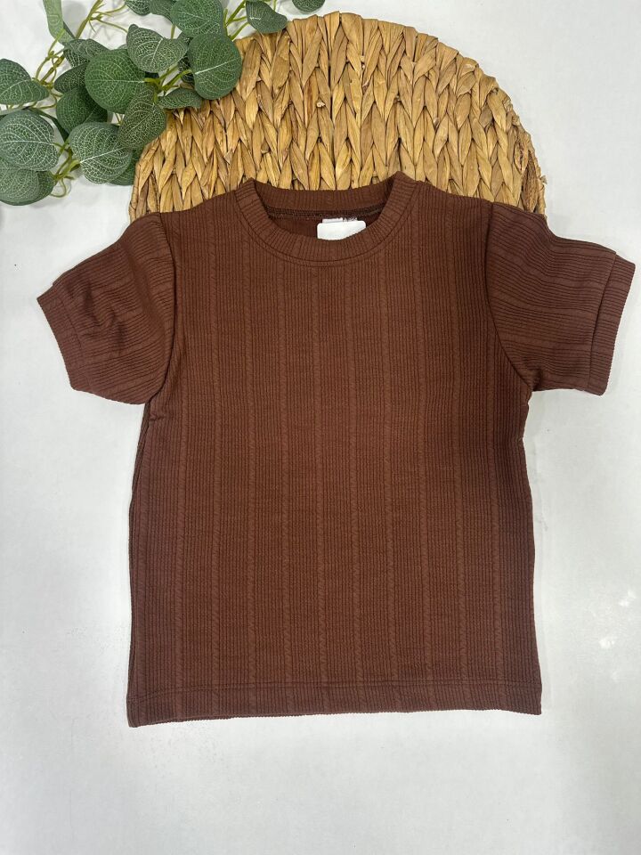 ERKEK ÇOCUK DOKULU ŞORTLU TAKIM