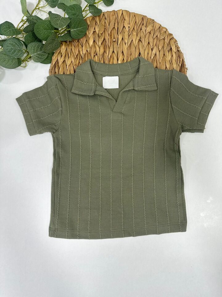 ERKEK ÇOCUK POLO YAKA DOKULU ŞORTLU  TAKIM