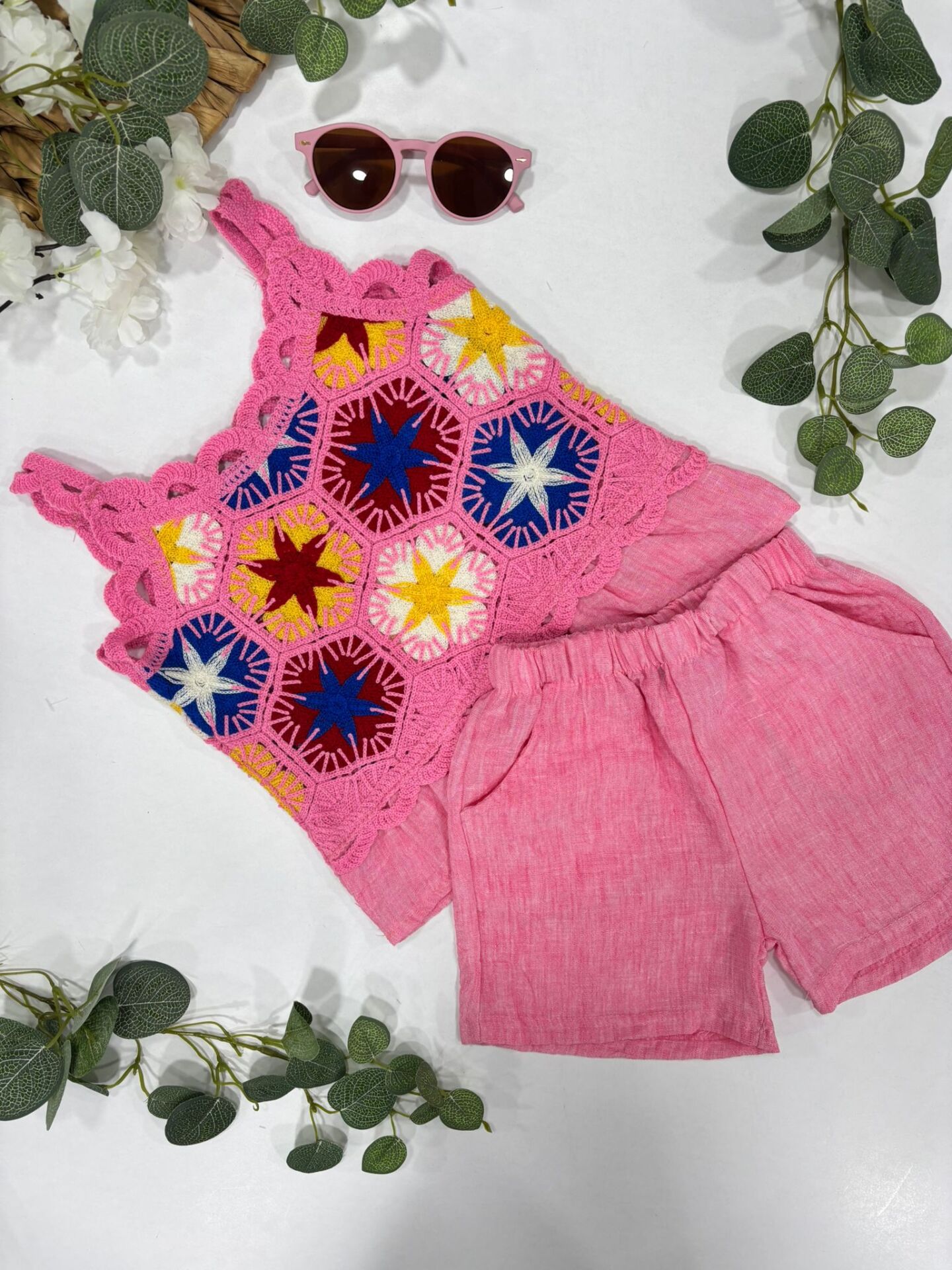 KIZ ÇOCUK ÖRME ŞORTLU TAKIM