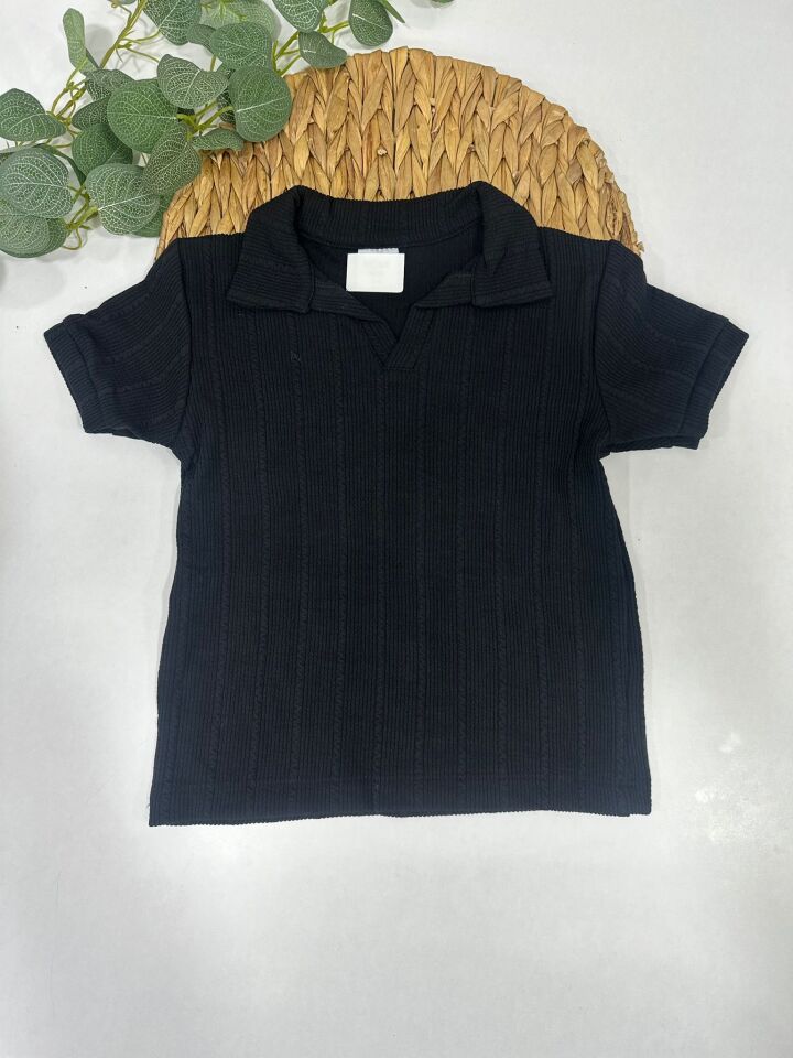 ERKEK ÇOCUK POLO YAKA DOKULU ŞORTLU TAKIM