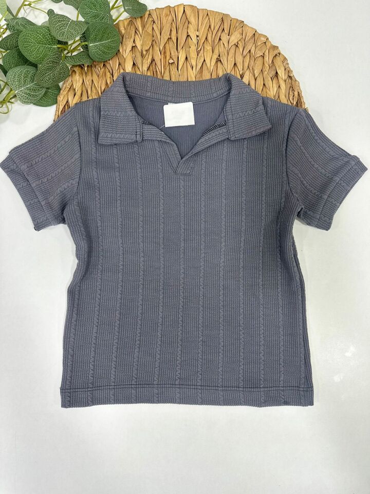 ERKEK ÇOCUK POLO YAKA DOKULU ŞORTLU TAKIM