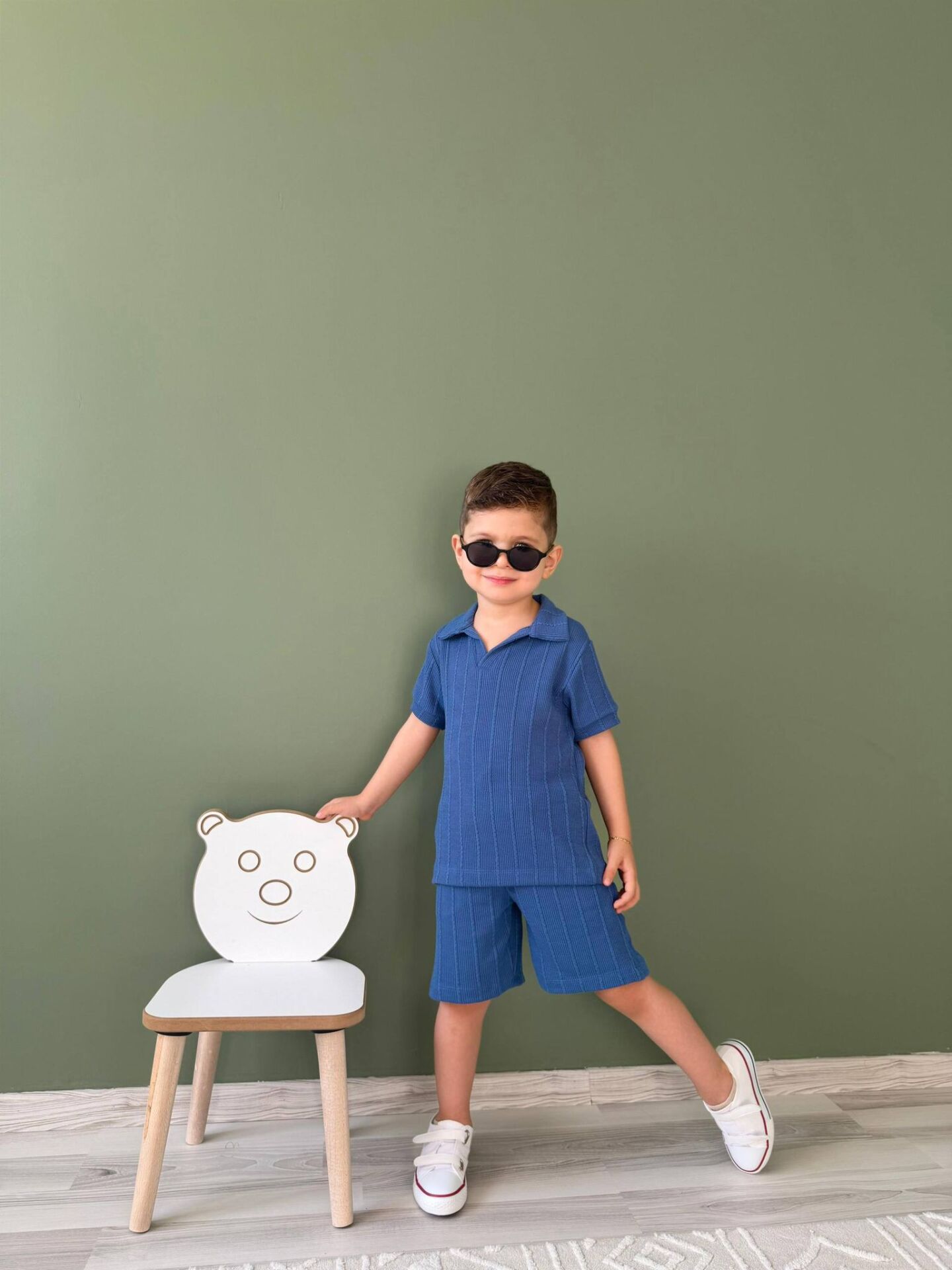 ERKEK ÇOCUK POLO YAKA DOKULU ŞORTLU TAKIM