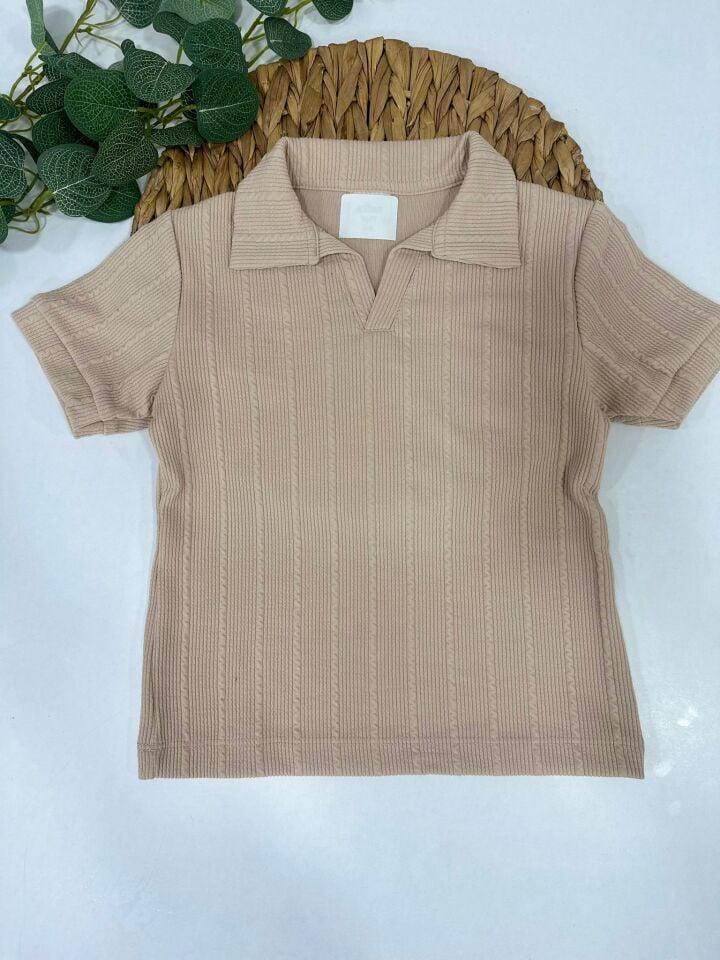 ERKEK ÇOCUK POLO YAKA DOKULU ŞORTLU TAKIM