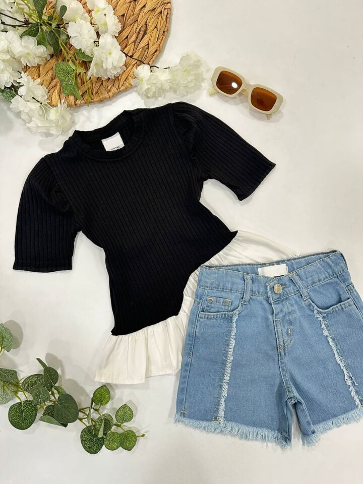 KIZ ÇOCUK ŞORTLU TAKIM