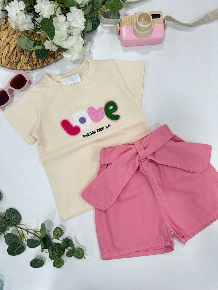 KIZ ÇOCUK ŞORTLU TAKIM