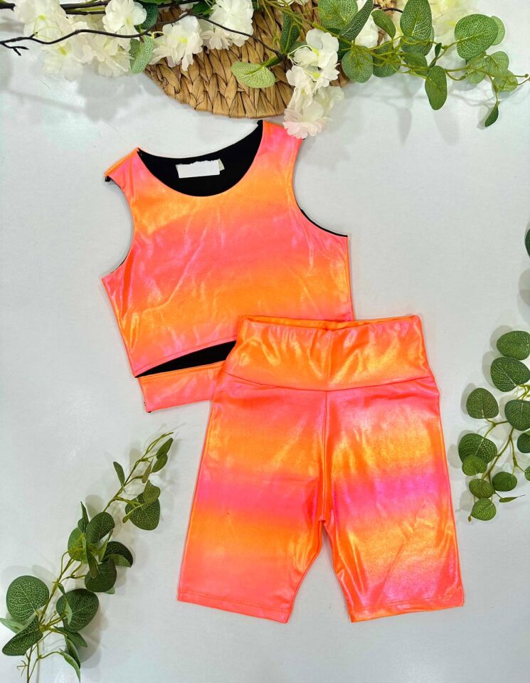 Neon Işıltılı Kız Çocuk Spor Takım