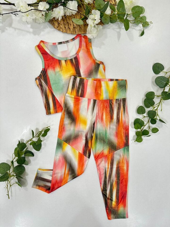 Renkli Desenli Kız Çocuk Spor Takım