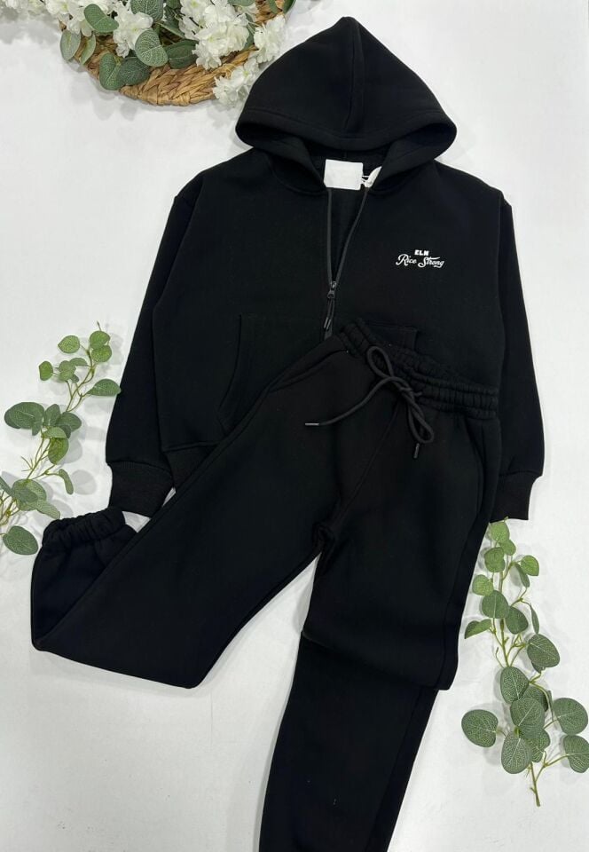 UNISEX FERMUARLI KAPÜŞONLU EŞOFMAN TAKIMI