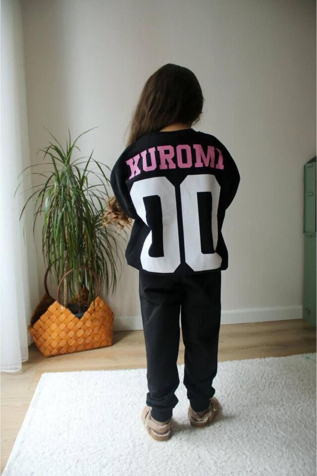 KIZ ÇOCUK KUROMİ BASKILI EŞOFMAN TAKIMI